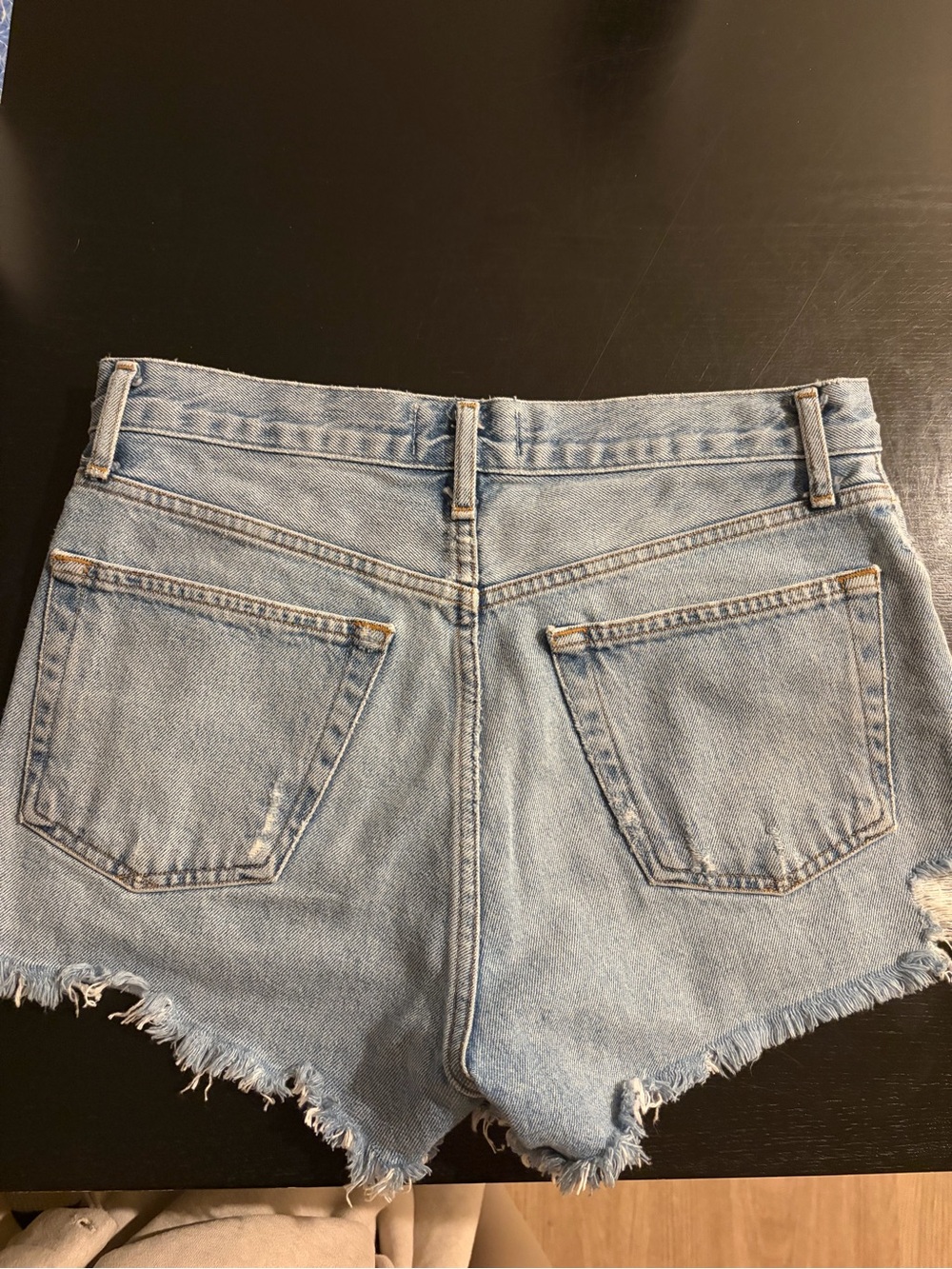Agolde light blue denim shorts